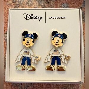 Disney X Baublebar Mickey Mouse Patriotic American Flag Hat & Sweater Earrings